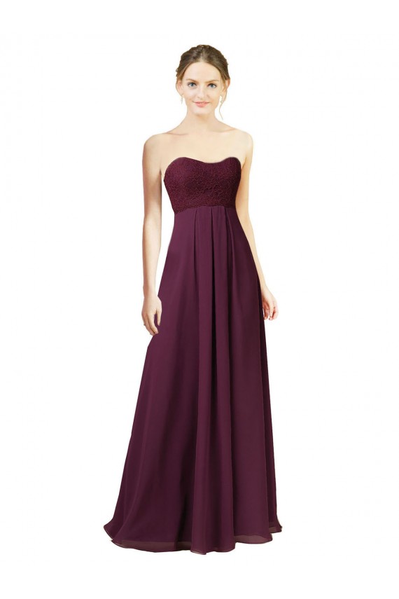 Traube A-Linien Chiffon Lange Brautjungfernkleider Hersteller