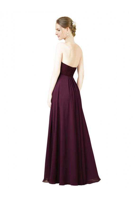Traube A-Linien Chiffon Lange Brautjungfernkleider Hersteller