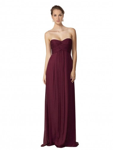 Traube A-Linien Chiffon Lange Brautjungfernkleider Hersteller
