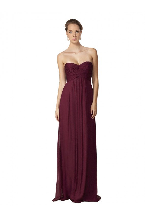 Traube A-Linien Chiffon Lange Brautjungfernkleider Hersteller
