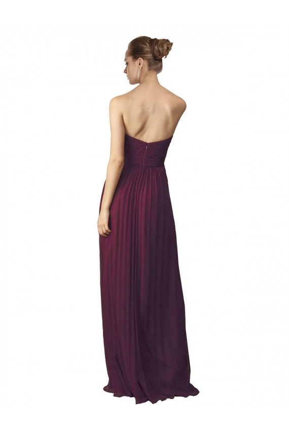 Traube A-Linien Chiffon Lange Brautjungfernkleider Hersteller