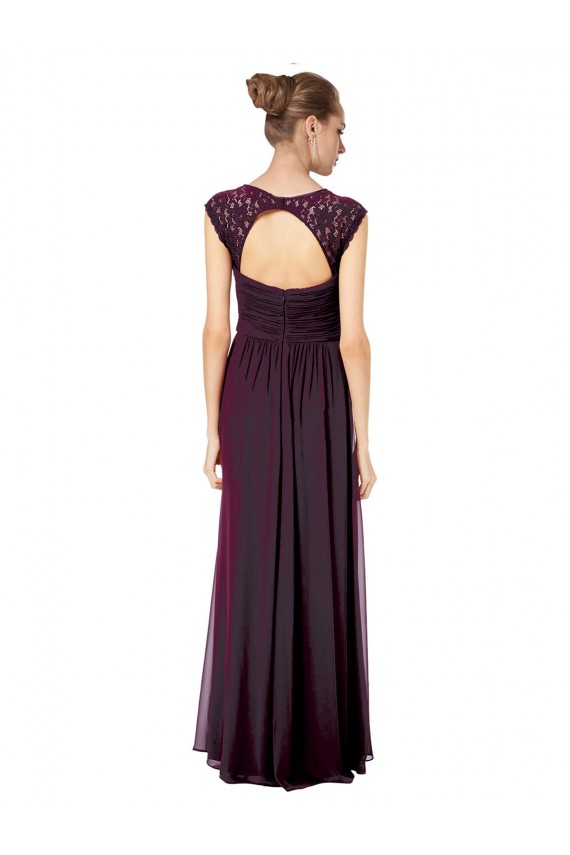 Traube A-Linien Chiffon Spitze Lange Brautjungfernkleider Hersteller