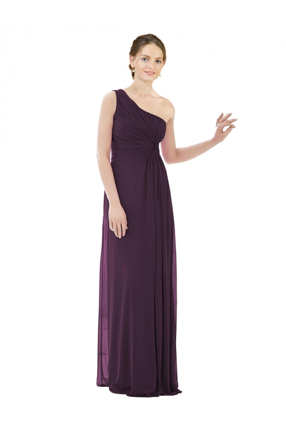 Traube A-Linien Eine-Schulter Chiffon Lange Brautjungfernkleider Hersteller
