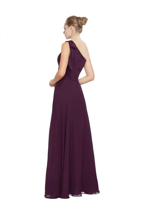 Traube A-Linien Eine-Schulter Chiffon Lange Brautjungfernkleider Hersteller