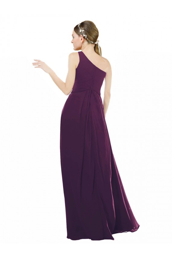 Traube A-Linien Eine-Schulter Chiffon Lange Brautjungfernkleider Hersteller