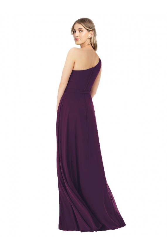 Traube A-Linien Eine-Schulter Chiffon Lange Brautjungfernkleider Hersteller