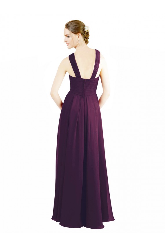 Traube A-Linien Neckholder Chiffon Lange Brautjungfernkleider Hersteller