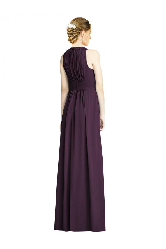 Traube A-Linien V-Ausschnitt Chiffon Lange Brautjungfernkleider Hersteller