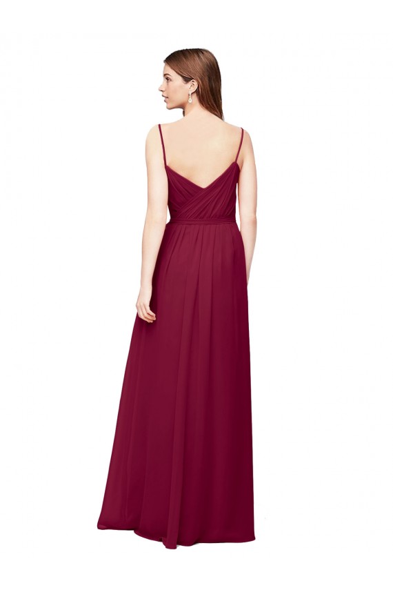 Traube A-Linien V-Ausschnitt Chiffon Lange Brautjungfernkleider Hersteller