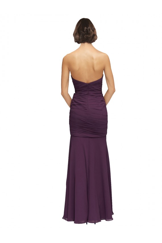 Traube Meerjungfrau Chiffon Lange Brautjungfernkleider Hersteller