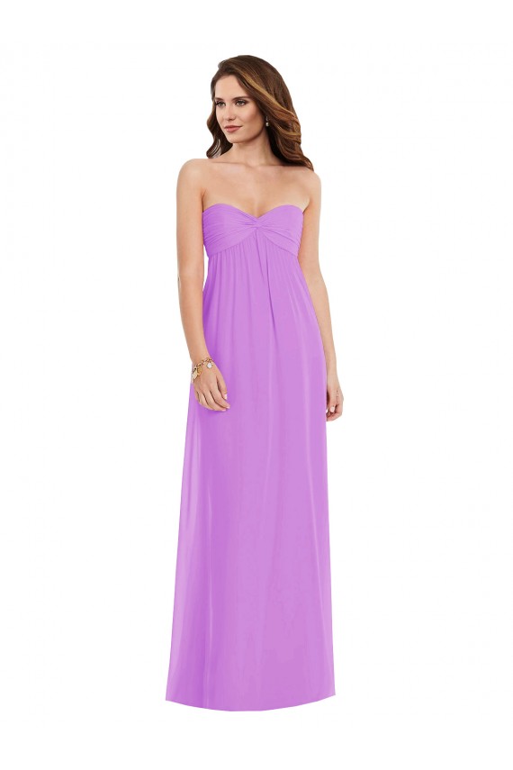 Violett A-Linien Chiffon Lange Brautjungfernkleider Hersteller