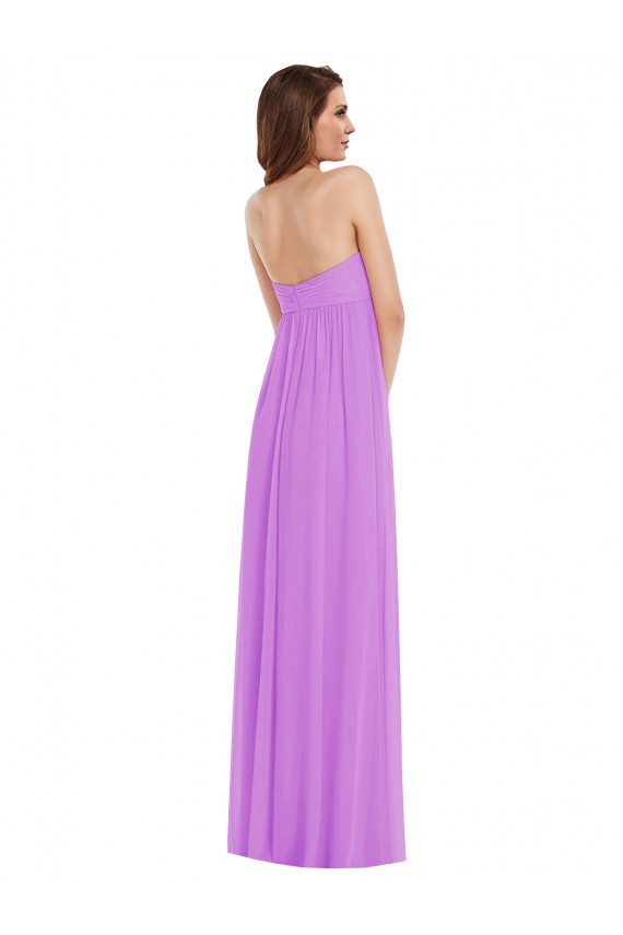 Violett A-Linien Chiffon Lange Brautjungfernkleider Hersteller