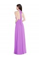 Violett A-Linien Neckholder Chiffon Lange Formale Brautjungfernkleider / Abendkleider Hersteller
