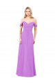 Violett A-Linien Off-Schulter Chiffon Lange Brautjungfernkleider Hersteller