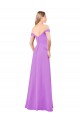 Violett A-Linien Off-Schulter Chiffon Lange Brautjungfernkleider Hersteller