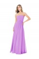 Violett A-Linien Trägerlos Chiffon Lange Brautjungfernkleider Hersteller