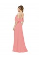 Wassermelone A-Linien Off-Schulter Chiffon Lange Brautjungfernkleider Hersteller