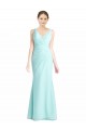 Waterfall Meerjungfrau V-Ausschnitt Chiffon Spitze Lange Brautjungfernkleider Hersteller