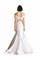 Weiß Meerjungfrau Off-Schulter Kapelle-schleppe Satin Strand Brautkleider Hersteller