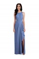 Windsor Blau A-Linien Juwel Ausschnitt Chiffon Lange Brautjungfernkleider Hersteller