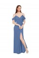 Windsor Blau A-Linien Off-Schulter Chiffon Lange Brautjungfernkleider Hersteller