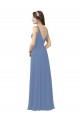 Windsor Blau Etui V-Ausschnitt Chiffon Lange Brautjungfernkleider Hersteller