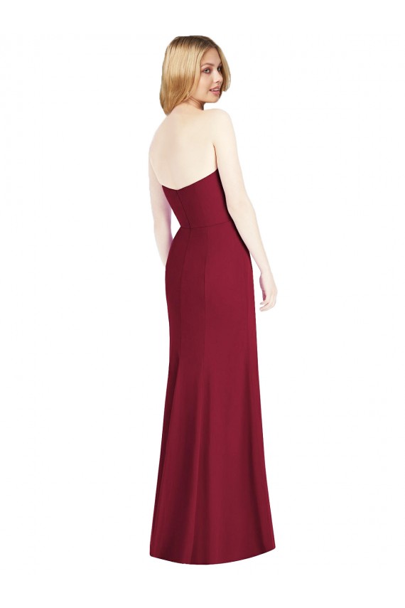 Wüstenrose Trompete Trägerlos Chiffon Lange Brautjungfernkleider Hersteller