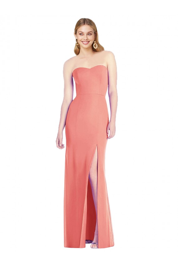 Wüstenrose Trompete Trägerlos Chiffon Lange Brautjungfernkleider Hersteller